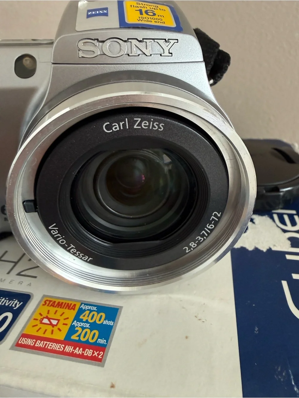 Sony Cyber-shot DSC-H2 Digital Camera in Silver and Black